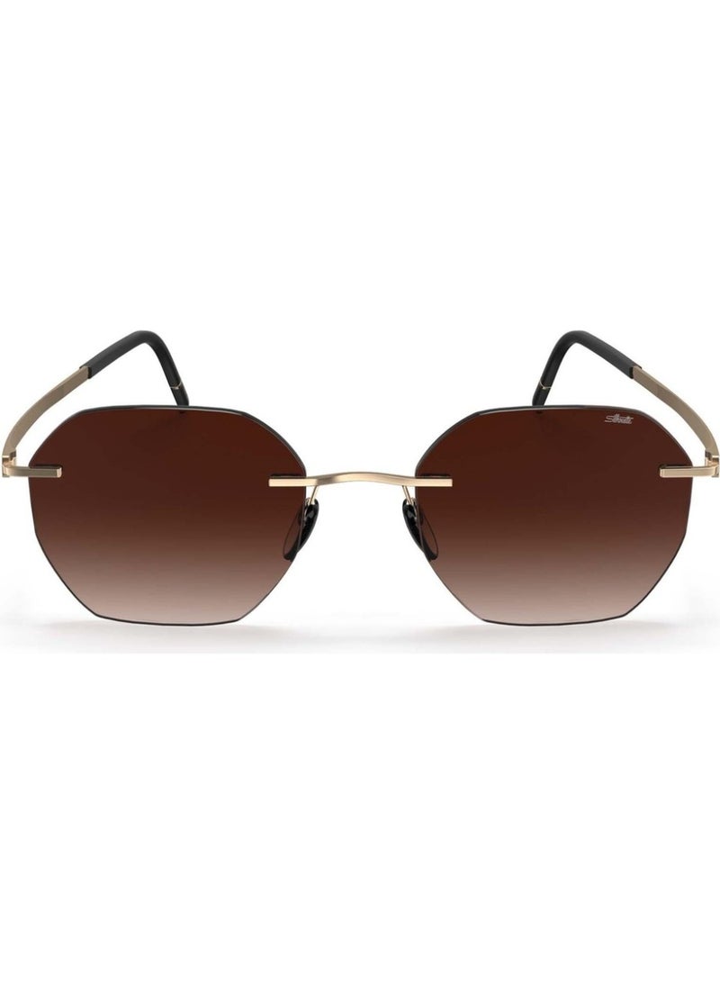 سيلويت SILHOUETTE CABRILLO 8748/75 7520 نظارة شمسية بدون إطار سداسي للجنسين - ذهبي - Image 1