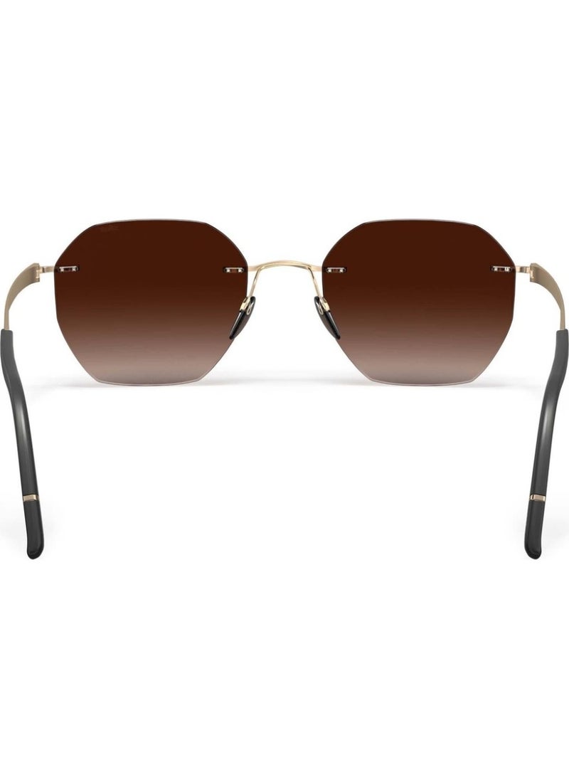 سيلويت SILHOUETTE CABRILLO 8748/75 7520 نظارة شمسية بدون إطار سداسي للجنسين - ذهبي - Image 3