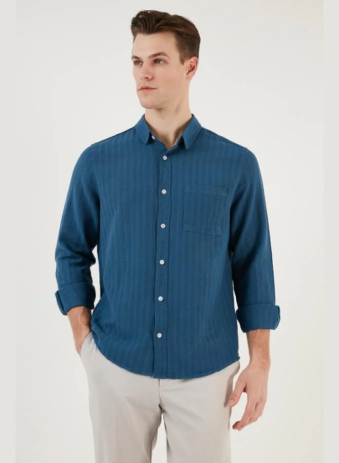 Buratti Cotton Regular Fit Single Pocket Shirt Men's SHIRT CF24S128229