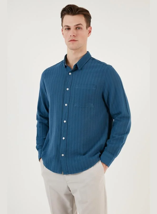 Buratti  Buratti Cotton Regular Fit Single Pocket Shirt Men's SHIRT CF24S128229 for Men | Best Price UAE