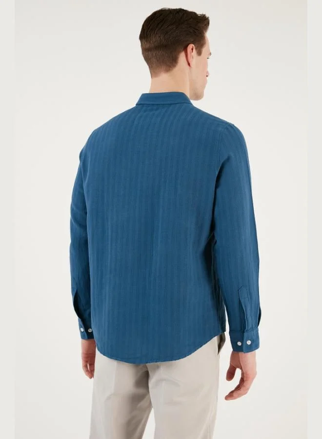 Buratti  Buratti Cotton Regular Fit Single Pocket Shirt Men's SHIRT CF24S128229 for Men | Best Price UAE