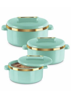 Milton Set of 3 Inner Stainless Steel Hotpot (1000 ml, 1500 ml, 2500 ml) Light Green/Gold  - Image 1