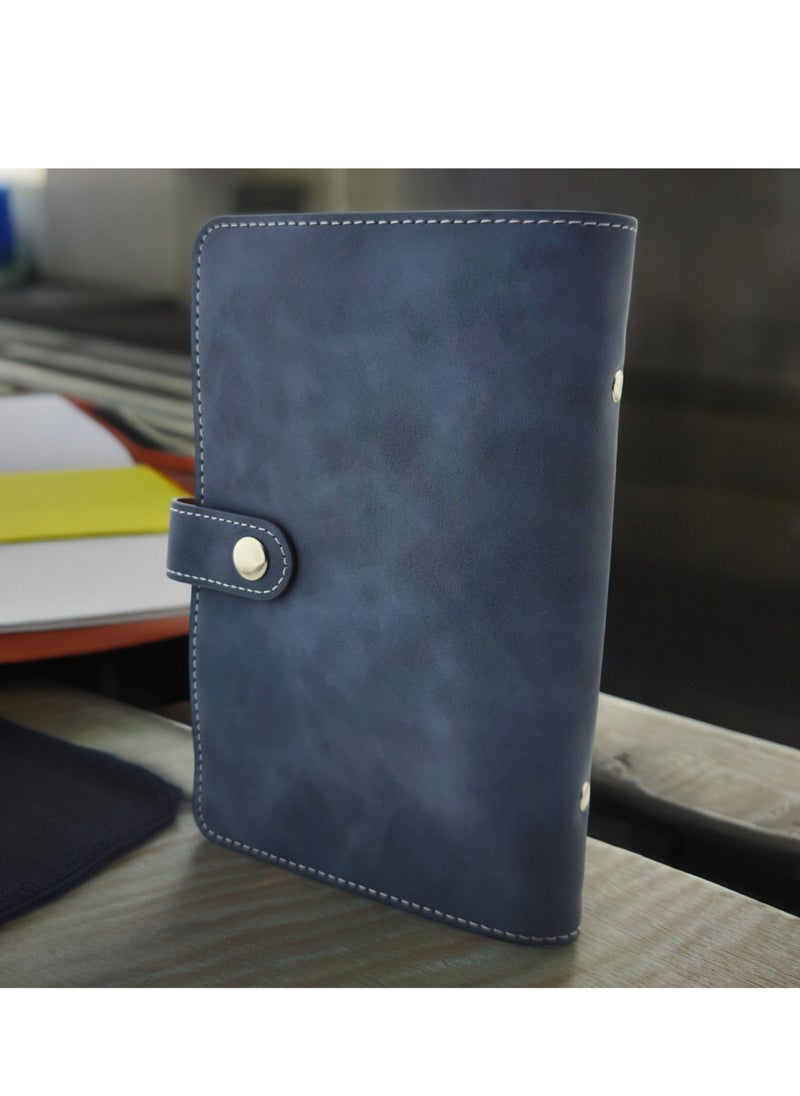 Generic Money and Card Wallet - Leather Binder Flap Wallet, A6 Size, with Snap Button Closure (Petrol)  - Image 5