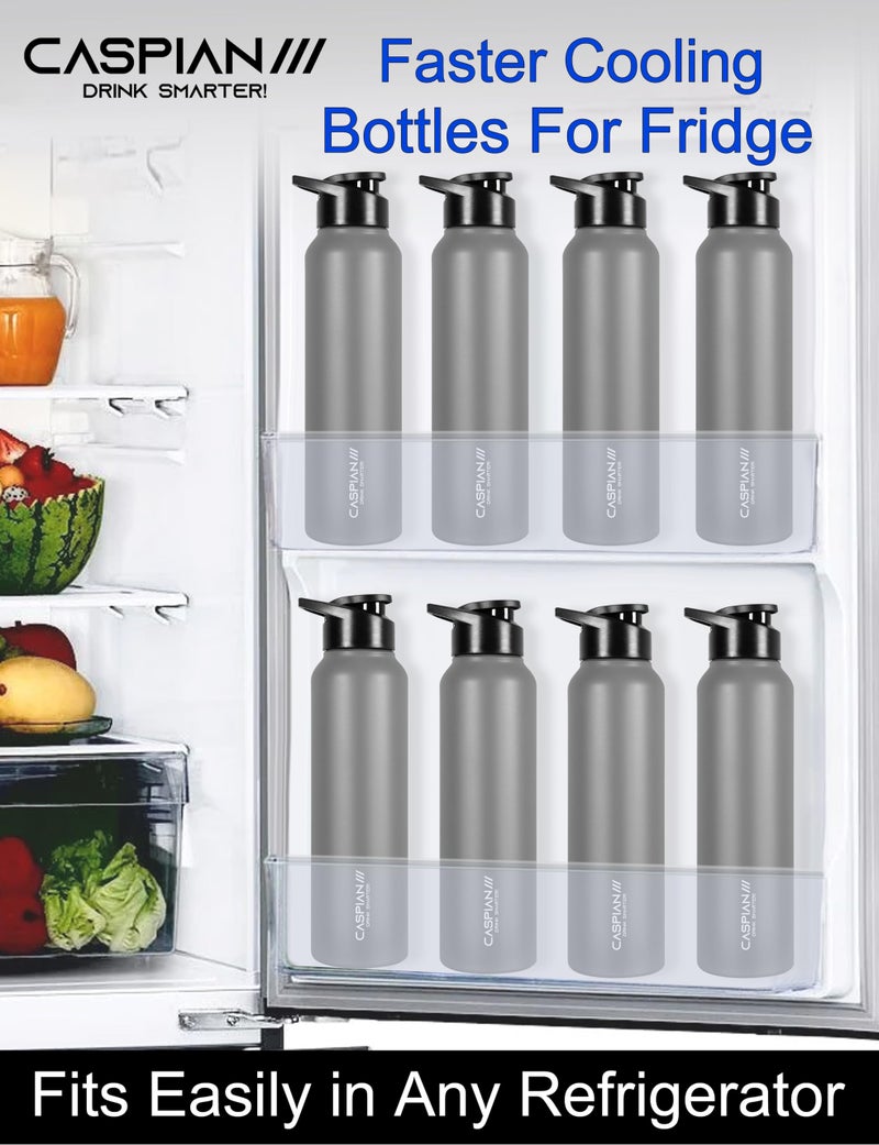 CASPIAN /// Hike ISI Certified Stainless Steel Water Bottle 1ltr.(Multicoloured, 1 Litre, Set of 3) | Leak Proof Sipper for Fridge Home Office Travel School Kids Boys Girls Adults Sports Gym| BPA Free - Image 5