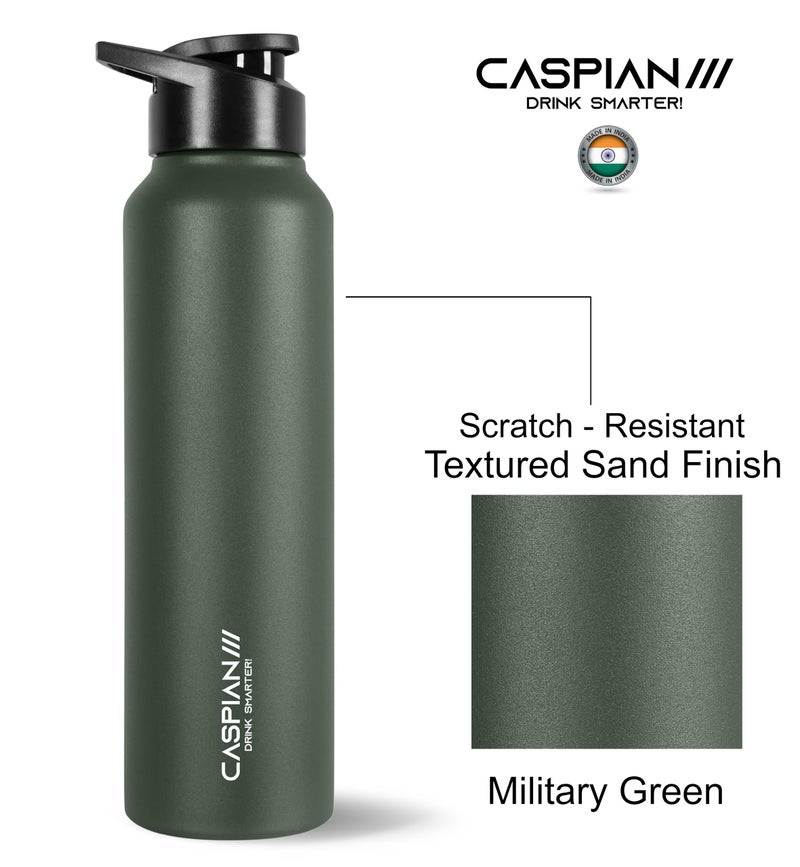 CASPIAN /// Hike ISI Certified Stainless Steel Water Bottle 1ltr.(Multicoloured, 1 Litre, Set of 3) | Leak Proof Sipper for Fridge Home Office Travel School Kids Boys Girls Adults Sports Gym| BPA Free - Image 2