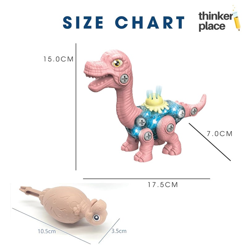 ThinkerPlace مجموعة الديناصور القابلة للانزلاق من ثينكر بليس - براشيوصور مع ضوء وصوت | تعلم عن الأحافير | ألعاب ديناصورات قابلة للتفكيك | بناء، لعب وتعلم | لعبة للأطفال من عمر 4 سنوات فما فوق | لعبة علمية وتعليمية - Image 5