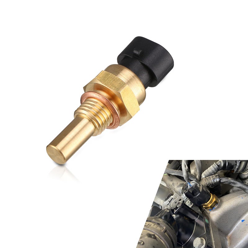 Flygun 1 PC Car Engine Water Temperature Sensor Cooling Temperature Sensor Sensitive Contact Sensor Replacement Parts 15404280 12191170 60811520 12608814 Compatible with Delphi Gold Black - Image 3