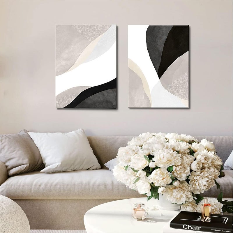 AKWISH Set of 2 Framed Canvas Prints - Abstract Art - Image 2