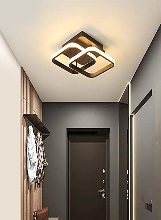 SINOMAN Stylish Plastic LED Ceiling Lamp Dual Ring Sqaure Contemporary Design, Surface Mount 3 in 1 Color Changing Perfect for Living Room, Dining Area, Bedroom and Home Decoration (Sqaure Led) - Image 5