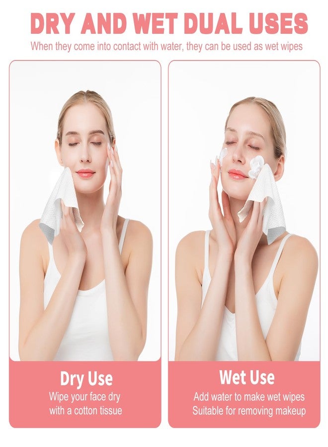WMQL 100 Count Disposable Face Towel, Ultra Soft & Thick Washcloths, Biodegradable Facial Towels for Sensitive Skin, Makeup Remover Dry Wipes, Lint-Free Towelettes for Cleansing - Image 3
