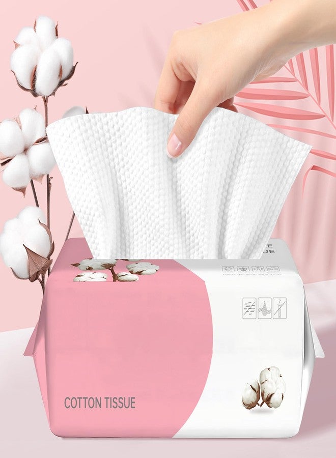WMQL 100 Count Disposable Face Towel, Ultra Soft & Thick Washcloths, Biodegradable Facial Towels for Sensitive Skin, Makeup Remover Dry Wipes, Lint-Free Towelettes for Cleansing - Image 1