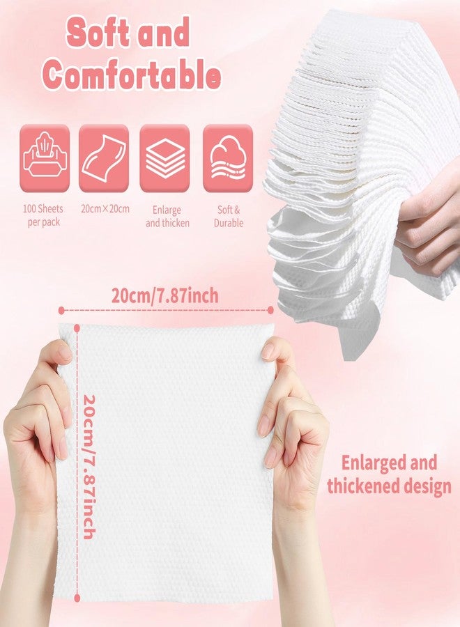 WMQL 100 Count Disposable Face Towel, Ultra Soft & Thick Washcloths, Biodegradable Facial Towels for Sensitive Skin, Makeup Remover Dry Wipes, Lint-Free Towelettes for Cleansing - Image 4