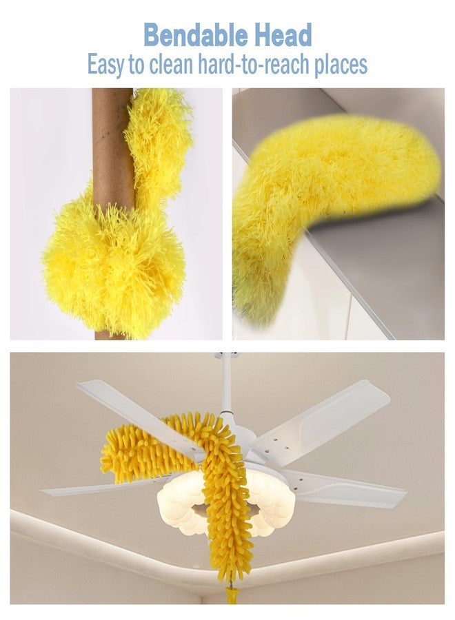 Dymoll Cobweb Duster with Extension Pole, 110" Microfiber Feather Duster Kit with Bendable Washable Heads, Spider Web Brush, Dusters for Cleaning Ceiling Fan, High Ceiling, Blinds, Furniture & Cars - Image 4