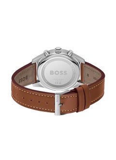 HUGO BOSS Men's Chronograph Round Shape Leather Wrist Watch 1514161 - 44 Mm  - Image 3