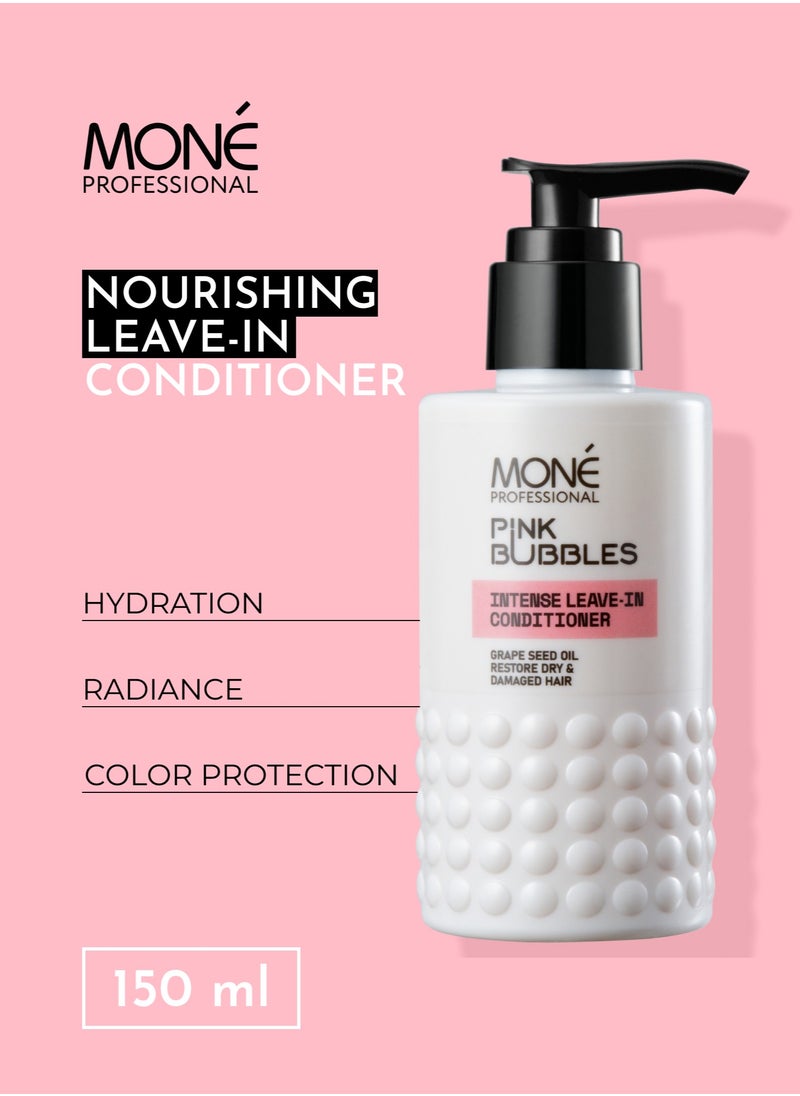 Intense Leave-in Conditioner - Moisturizing Leave-in Conditioner Specially Designed For Dry And Damaged Hair, Makes Hair Soft And Manageable Without Weighing It Down, Curly Hair Adapted, Color-protection Complex Prolongs And Enhances Hair Shine And Color Intensity, Grape Seed Oil Nourishes And Restores Dry And Damaged Hair, Perfumed With Sweet Vanilla Scent, 150ml