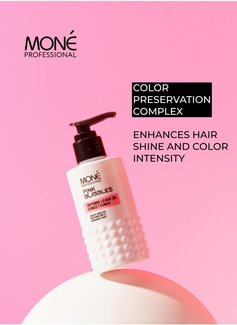 MONE Professional Intense Leave-in Conditioner - Moisturizing Leave-in Conditioner Specially Designed For Dry And Damaged Hair, Makes Hair Soft And Manageable Without Weighing It Down, Curly Hair Adapted, Color-protection Complex Prolongs And Enhances Hair Shine And Color Intensity, Grape Seed Oil Nourishes And Restores Dry And Damaged Hair, Perfumed With Sweet Vanilla Scent, 150ml  - Image 3