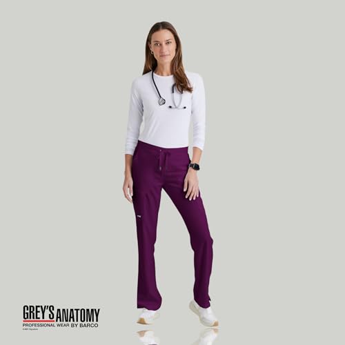 BARCO Grey s Anatomy Classic Mia Scrub Pant for Women Wine, 6-Pocket Low-Rise Straight Leg Bottoms with Natural Stretch, Soil Release Fabric, and Super-Soft Finish Medium, Regular Fit - Image 4
