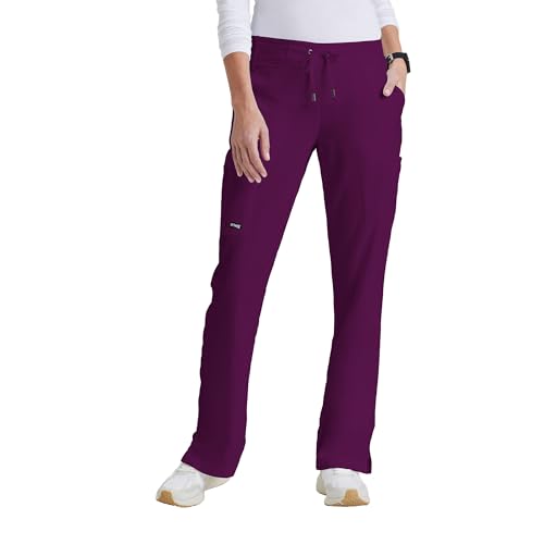 BARCO Grey s Anatomy Classic Mia Scrub Pant for Women Wine, 6-Pocket Low-Rise Straight Leg Bottoms with Natural Stretch, Soil Release Fabric, and Super-Soft Finish Medium, Regular Fit - Image 1