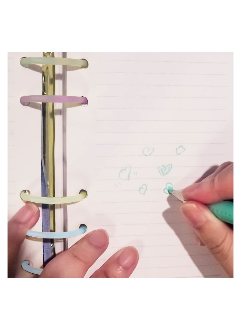 40Pcs Plastic Loose Leaf Rings 1inch Multi Color Binder Book Keychain Flexible for Cards Document Stack and Calender Organization School Home Office Use 4 Colors 25mm