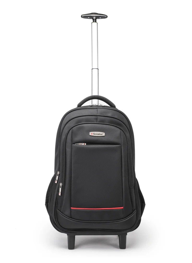 سيناتور Rolling Trolley Backpack Unisex Carryon Luggage 21 Inch Laptop Travel Suitcase Business Bag College Student KH8045 Black