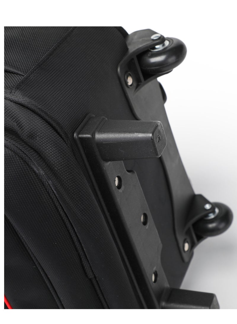 Rolling Trolley Backpack Unisex Carryon Luggage 21 Inch Laptop Travel Suitcase Business Bag College Student KH8045 Black