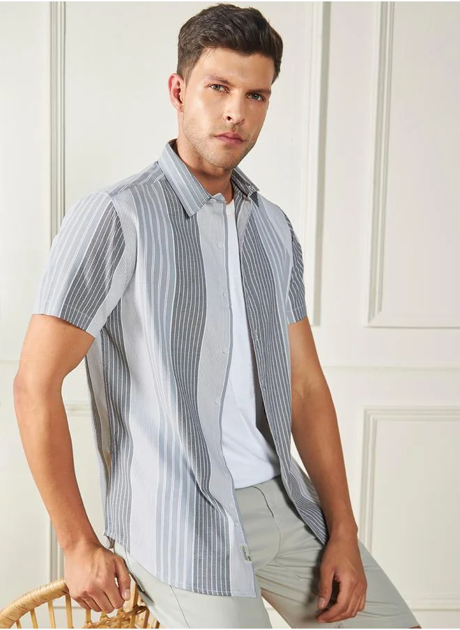 Dennis Lingo Cotton Striped Casual Shirt