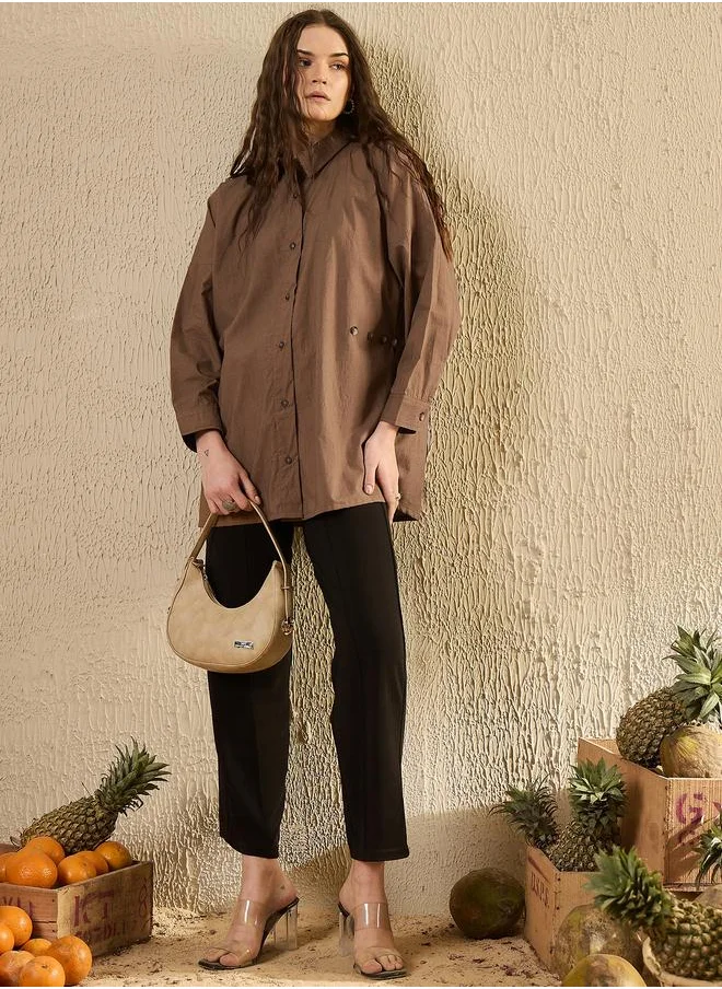 سانسكريتي هومز Sanskrutihomes Solid Cotton Buttoned Long Sleeve Top