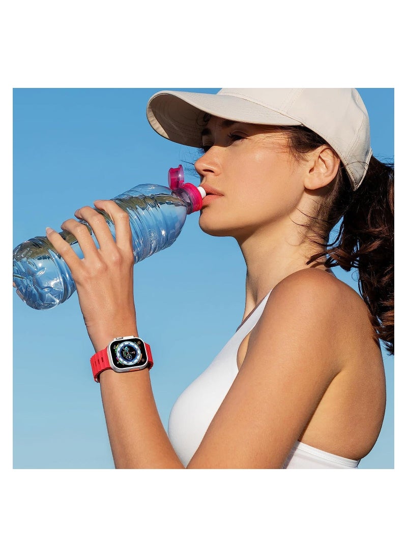 Color Fans - Soft Silicone Ocean Sports Strap Compatible Apple Watch 41mm 40mm 38mm for Men Women, Adjustible Watch Band for Apple Watch SE/Series 9/8/7/6/5/4/3/2/1 - Black/Red - Image 1