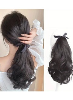 Ponytail With Ribbon Ties Wrapped Around Curly Wavy Ponytail Extensions Synthetic Hair Extensions Elegant For Daily Use Hair Accessories dark brown - pzsku/Z26FC4CA284647275A010Z/45/_/1738321707/46d516db-602f-4aaa-946a-b77fb2a733ba