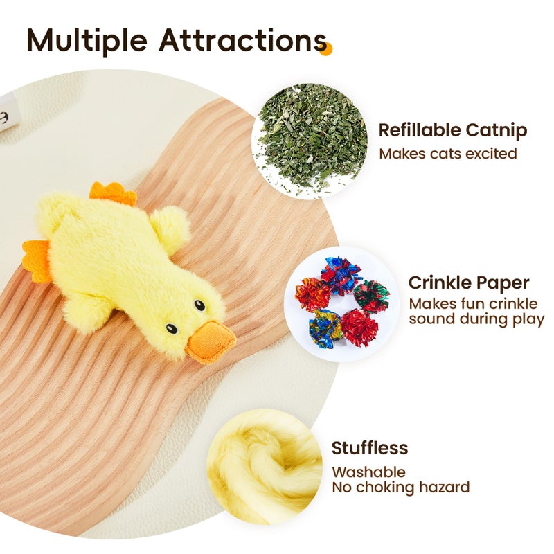 Potaroma Cat Toys Catnip Crinkly Sound 2 Pcs, Mess-Free Stuffless Kitten Toy, Durable Feline Bite Interactive Kicker Toys for Cat Indoor Exercise 6.5 Inches - Image 2