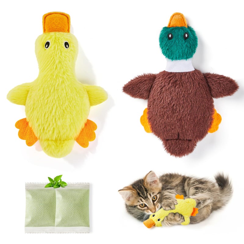 Potaroma Cat Toys Catnip Crinkly Sound 2 Pcs, Mess-Free Stuffless Kitten Toy, Durable Feline Bite Interactive Kicker Toys for Cat Indoor Exercise 6.5 Inches - Image 1