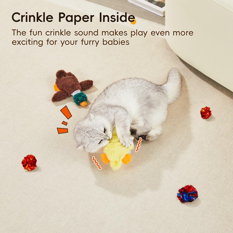 Potaroma Cat Toys Catnip Crinkly Sound 2 Pcs, Mess-Free Stuffless Kitten Toy, Durable Feline Bite Interactive Kicker Toys for Cat Indoor Exercise 6.5 Inches - Image 5