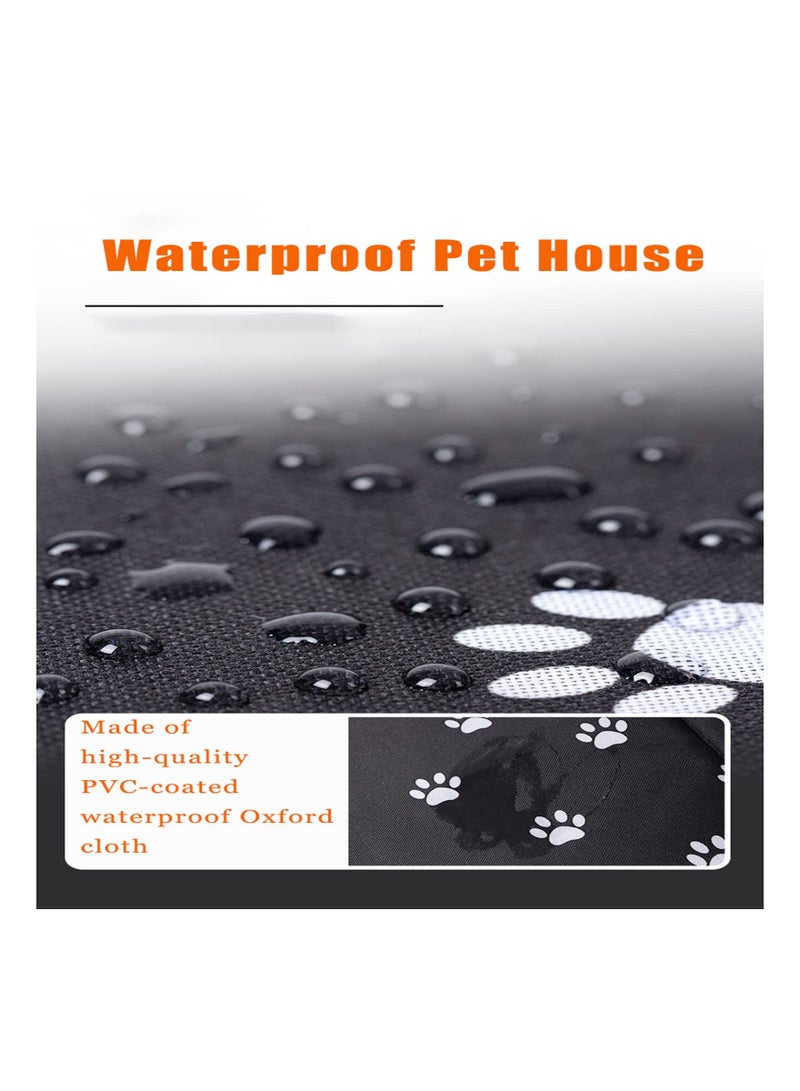 Cat Houses for Outdoor Cats，Weatherproof, Warm and Insulated Cat House with Transparent Curtain，Cat Tent，Pet House, Stray Cats Shelter (Black, Medium) - Image 4