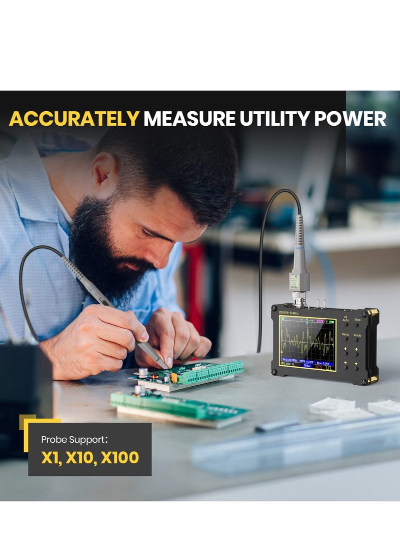 SYOSI - Mini Handheld Digital Oscilloscope, Support Persistence, PWM, 14 Type Measurement, 40MSa/s Sampling Rate, 18MHz Bandwidth, Signal Generator Frequency 500Khz, 2.4” LCD Display Suporrt 10X, 100X Probe - Image 1