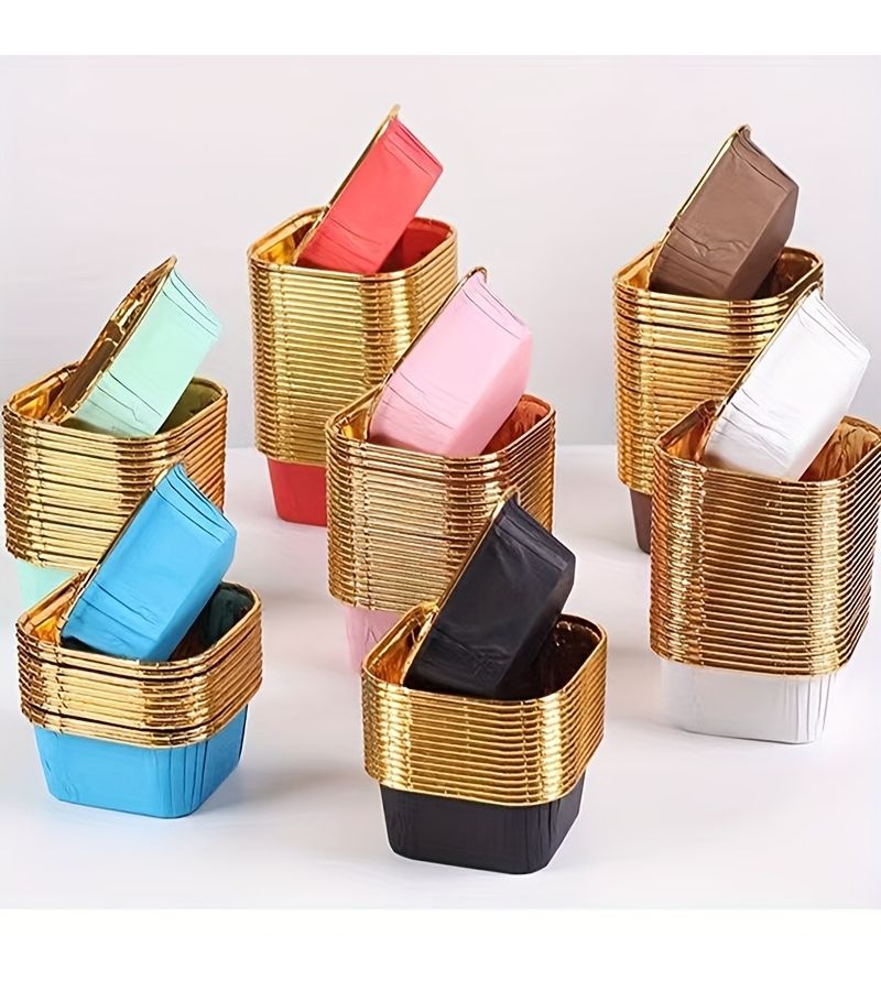 25 Black Square Cake Cups Disposable Muffin Baking Liners for Wedding Birthday Party Bakery Supplies - Image 5