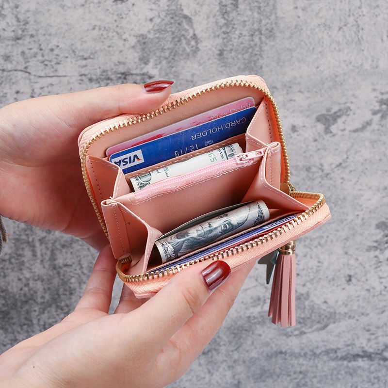Multifunctional Solid Color PU Leather Wallet, RFID Blocking Design Portable Daily Storage Purse for Cards Cash Coin Business Use - Image 2