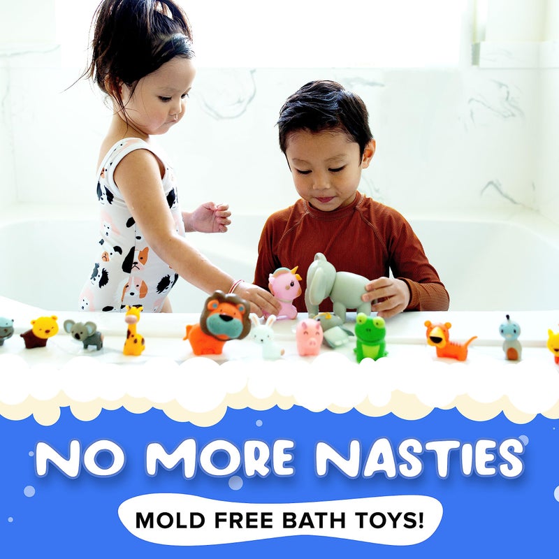 SplashEZ Bath Toys for Kids Ages 4-8, Kids Bath Toys for Boys, Mold Free Animals XL Bathtub Water Set for Children, Soft Durable, No Mold for Water Tub & Pool, Ages 0-1-3-4-5-6-8 - Image 2