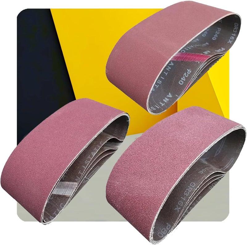 Tonmp 15 PCS 4" x 24" Premium Sander Belts - 5 Each of 40 80 120 Grit Aluminum Oxide Sanding Belts For Belt sander (4x24 inch) - Image 1