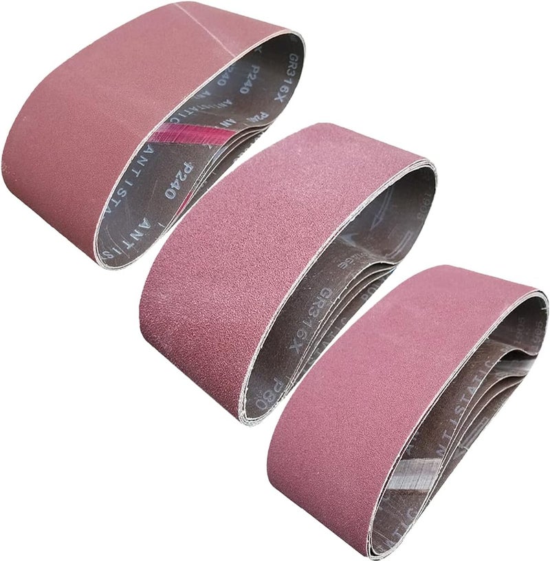 Tonmp 15 PCS 4" x 24" Premium Sander Belts - 5 Each of 40 80 120 Grit Aluminum Oxide Sanding Belts For Belt sander (4x24 inch) - Image 2