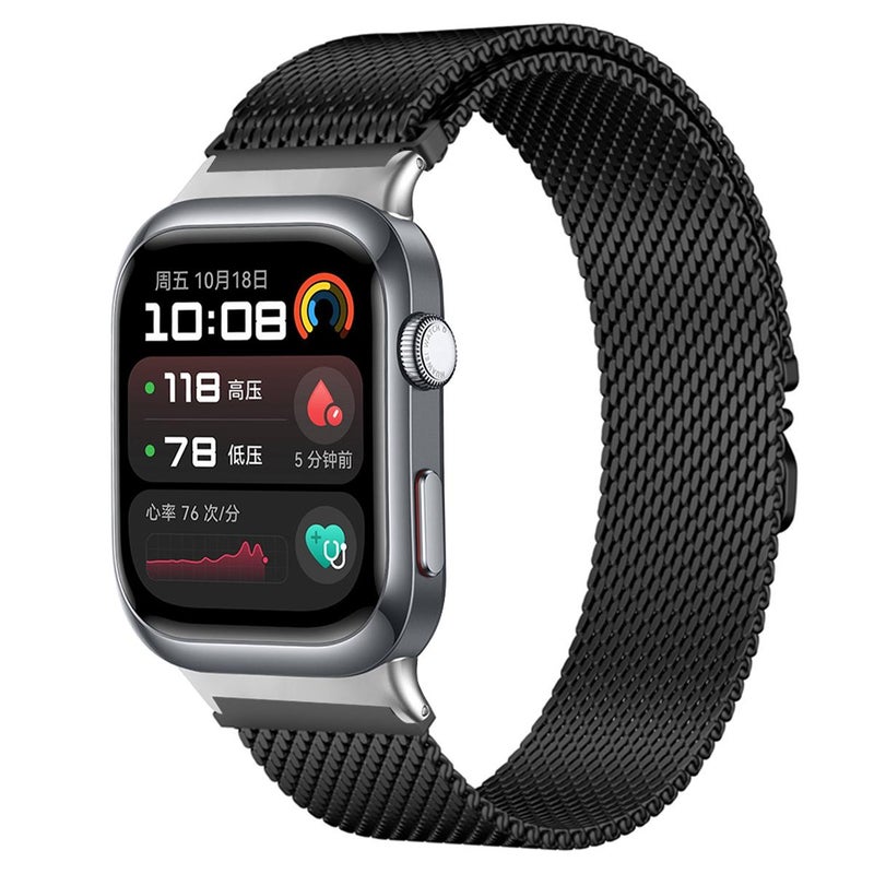 erorex For Huawei Watch D2 Milanese Parachute Buckle Stainless Steel Watch Band(Black) - Image 1