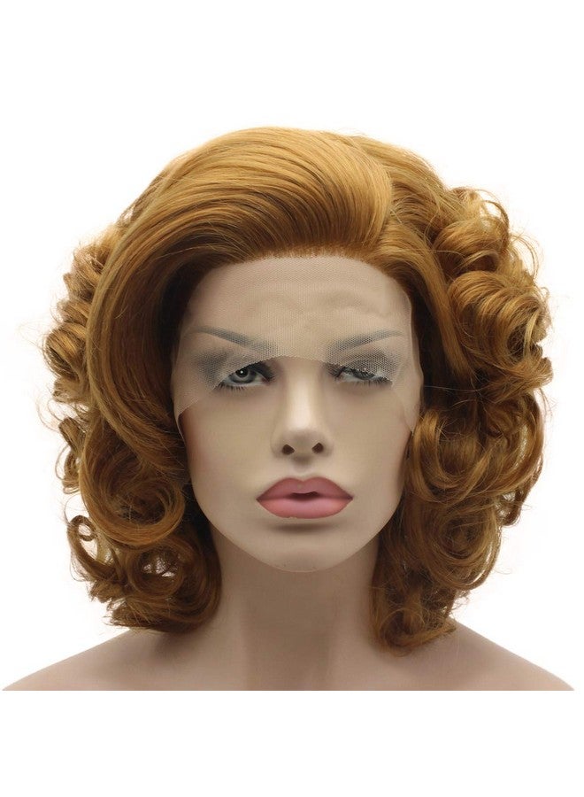 Lushy Lace Front Synthetic Wig Short Honey Blonde Wig Heat Friendly Heavy Density Stylish Wig - Image 1
