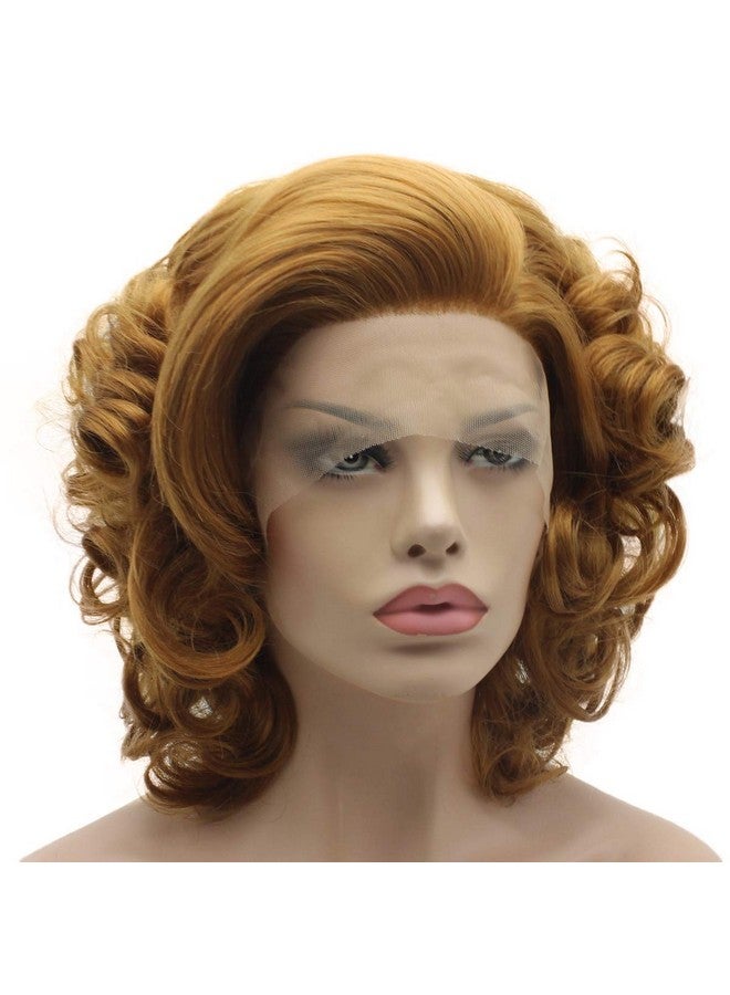 Lushy Lace Front Synthetic Wig Short Honey Blonde Wig Heat Friendly Heavy Density Stylish Wig - Image 3