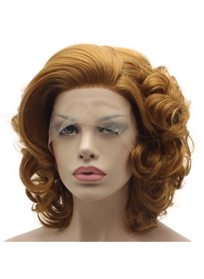 Lushy Lace Front Synthetic Wig Short Honey Blonde Wig Heat Friendly Heavy Density Stylish Wig - Image 4