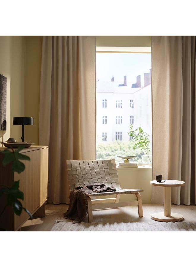 erorex Curtains, 1 pair, light beige/with heading tape, 140x300 cm - Image 3