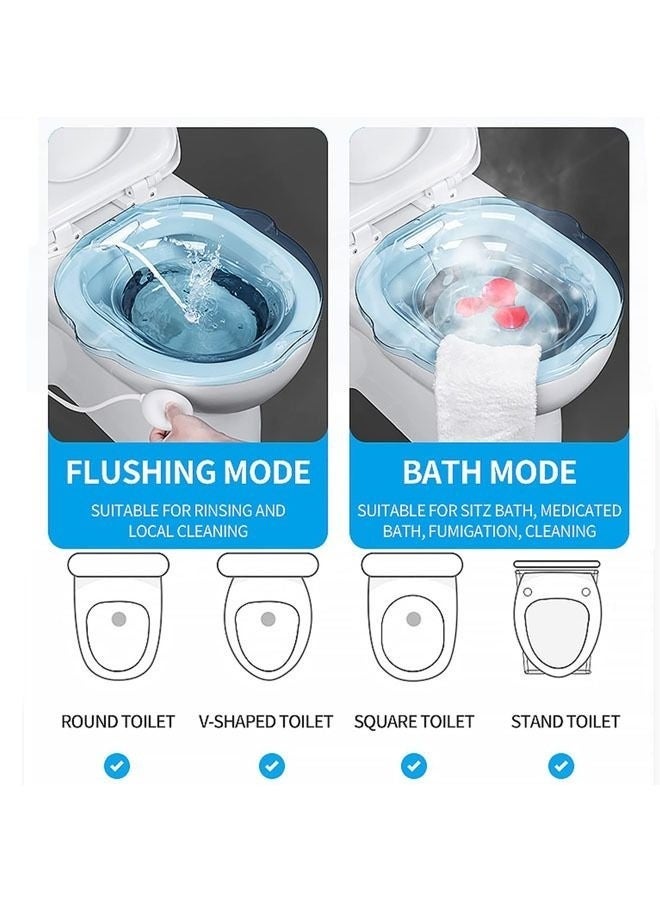 Bukela Sitz Baths for toilet Seat with Gifts,Sitz Bath for Postpartum Care Sitz Bath for Hemorrhoids with Flusher Pregnant Women Yoni Steam Seat,Soaking Basin Ues for Inflammation Treatment,Fits Universal Toilet - Image 2