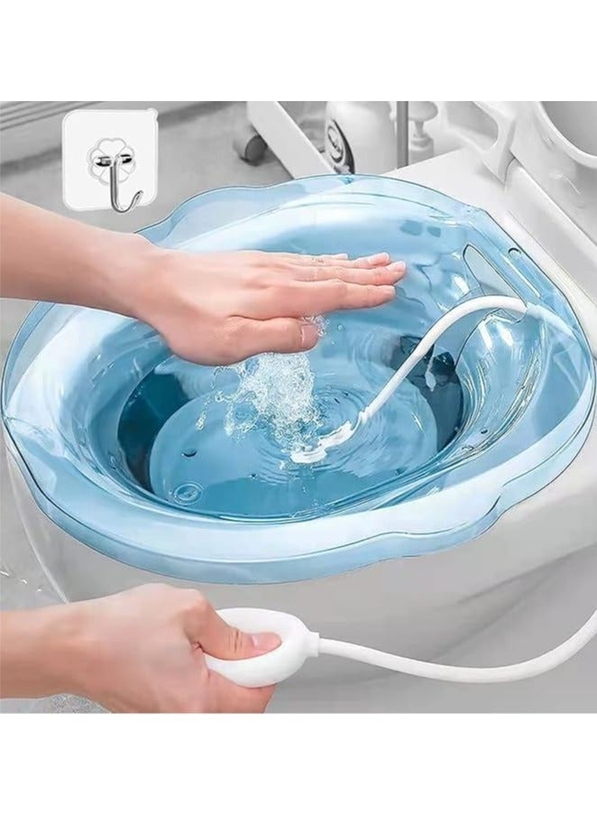 Bukela Sitz Baths for toilet Seat with Gifts,Sitz Bath for Postpartum Care Sitz Bath for Hemorrhoids with Flusher Pregnant Women Yoni Steam Seat,Soaking Basin Ues for Inflammation Treatment,Fits Universal Toilet - Image 1