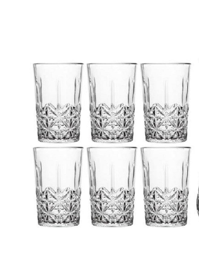 AMBSS SYS Elegant Crystle Pitcher Drinkware Set w 6 Highball Tumblers, Beautiful Jug with Lid, Handle & Spout for Chilled Beverage Homemade Juice, Iced Tea or Water (7 pc set) - Image 3