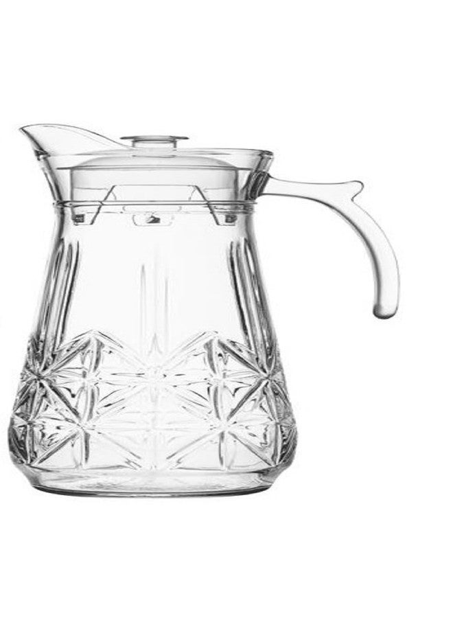 AMBSS SYS Elegant Crystle Pitcher Drinkware Set w 6 Highball Tumblers, Beautiful Jug with Lid, Handle & Spout for Chilled Beverage Homemade Juice, Iced Tea or Water (7 pc set) - Image 4