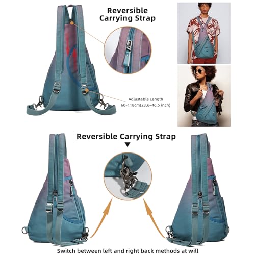KL928 Canvas Sling Bag - Small Crossbody Backpack Shoulder Casual Daypack Rucksack for Men Women(Large Version) - Image 3