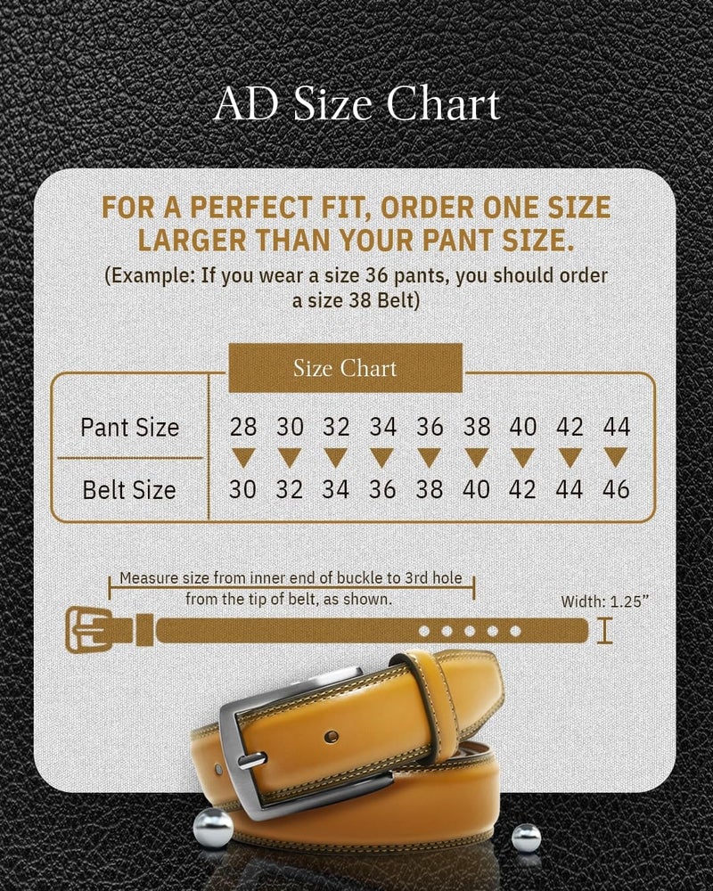 Access Denied Genuine Leather Dress Belts For Men - Mens Belt For Suits, Jeans, Uniform With Single Prong Buckle - Designed in the USA - Gifts For Men  - Image 2